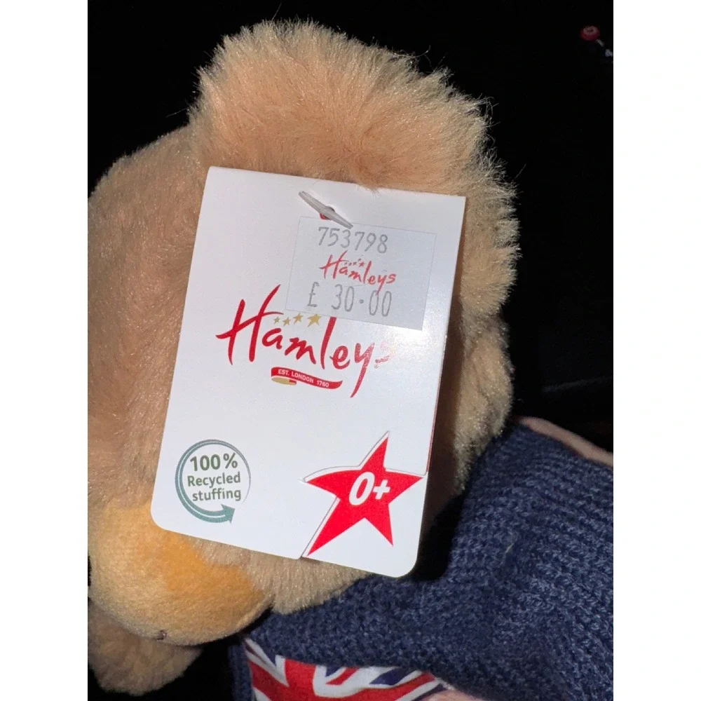 Hamleys London Teddy Bear Union Jack Sweater Plush Animal‎ Toy Kids NWT